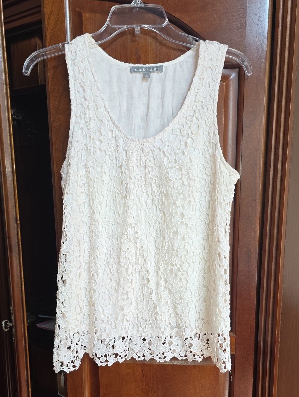 Daniel Rainn Lace Overlay Tank Top Med